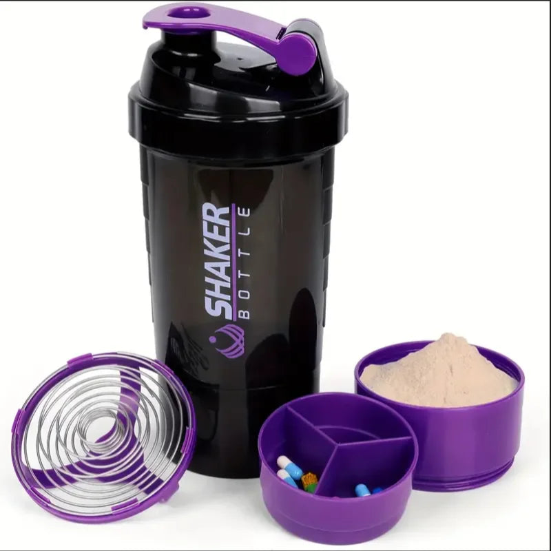 Shaker con Compartimientos I Mezclador 2 en 1 para Proteina y Agua I Ideal para Gym y Fitness