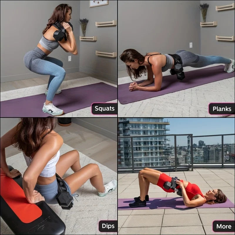 Cinturon de Hip Thrust Ajustable I Potencia Gluteos y Piernas en casa o Gym I Resistencia Profesional 5 en 1