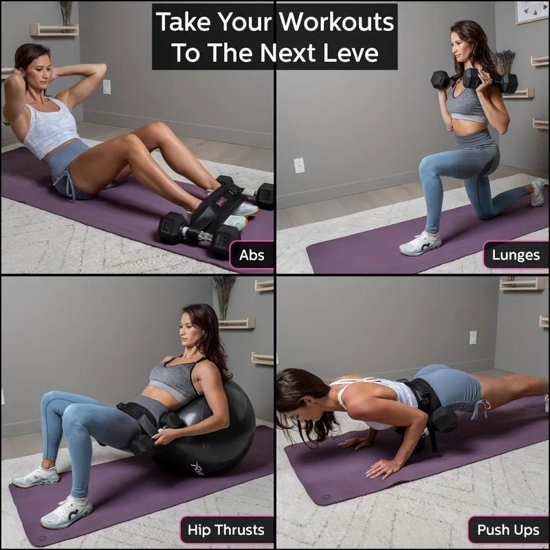 Cinturon de Hip Thrust Ajustable I Potencia Gluteos y Piernas en casa o Gym I Resistencia Profesional 5 en 1