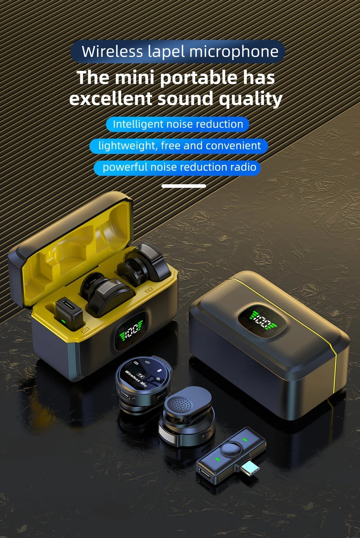 Wireless Lavalier Mic I Plug & Play Clip-On Miccrophone for TikTok, Vlogging, Live Streaming & Interviews - Noise Reducction & HD Sound