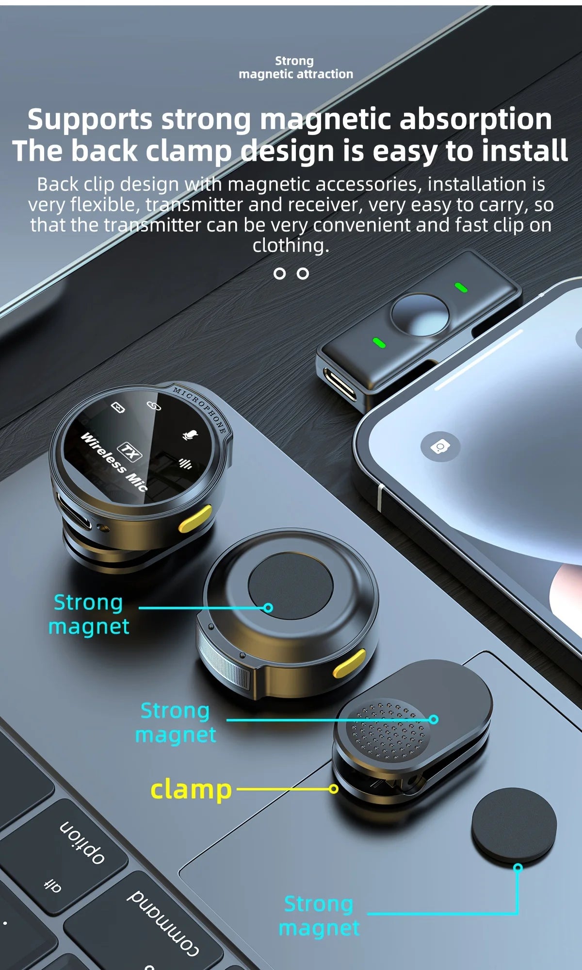 Wireless Lavalier Mic I Plug & Play Clip-On Miccrophone for TikTok, Vlogging, Live Streaming & Interviews - Noise Reducction & HD Sound
