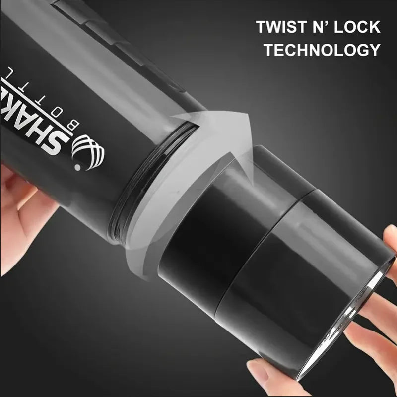 Shaker con Compartimientos I Mezclador 2 en 1 para Proteina y Agua I Ideal para Gym y Fitness