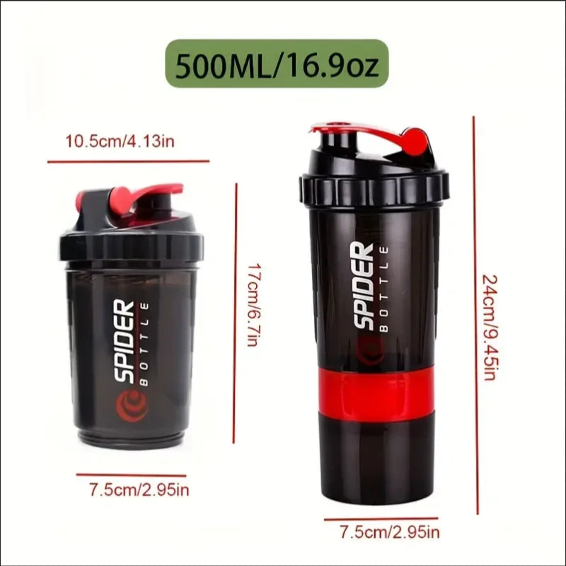 Shaker con Compartimientos I Mezclador 2 en 1 para Proteina y Agua I Ideal para Gym y Fitness