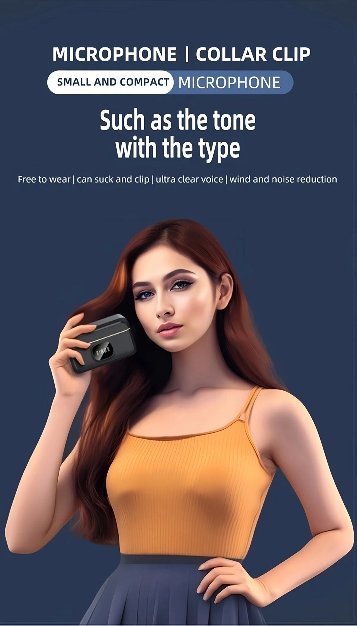 Wireless Lavalier Mic I Plug & Play Clip-On Miccrophone for TikTok, Vlogging, Live Streaming & Interviews - Noise Reducction & HD Sound