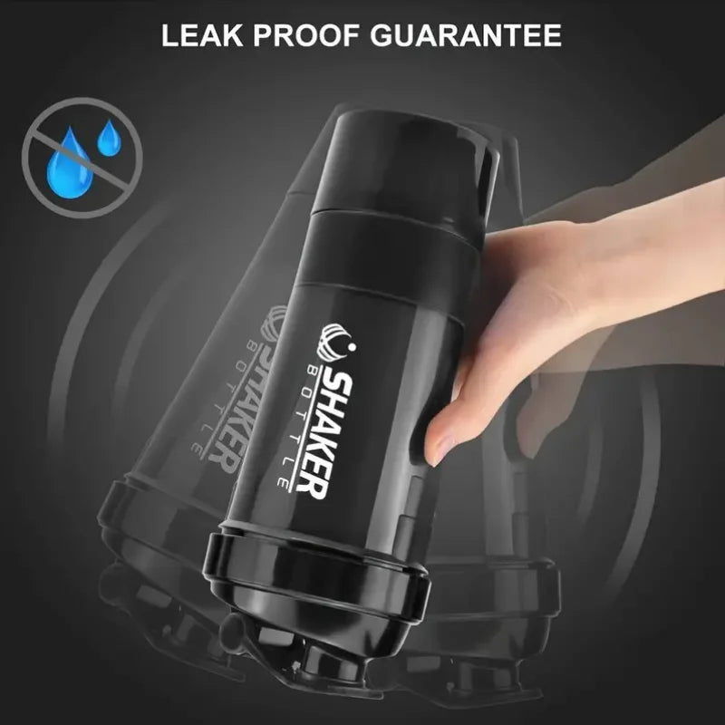 Shaker con Compartimientos I Mezclador 2 en 1 para Proteina y Agua I Ideal para Gym y Fitness