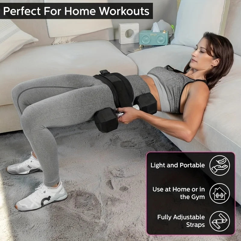 Cinturon de Hip Thrust Ajustable I Potencia Gluteos y Piernas en casa o Gym I Resistencia Profesional 5 en 1