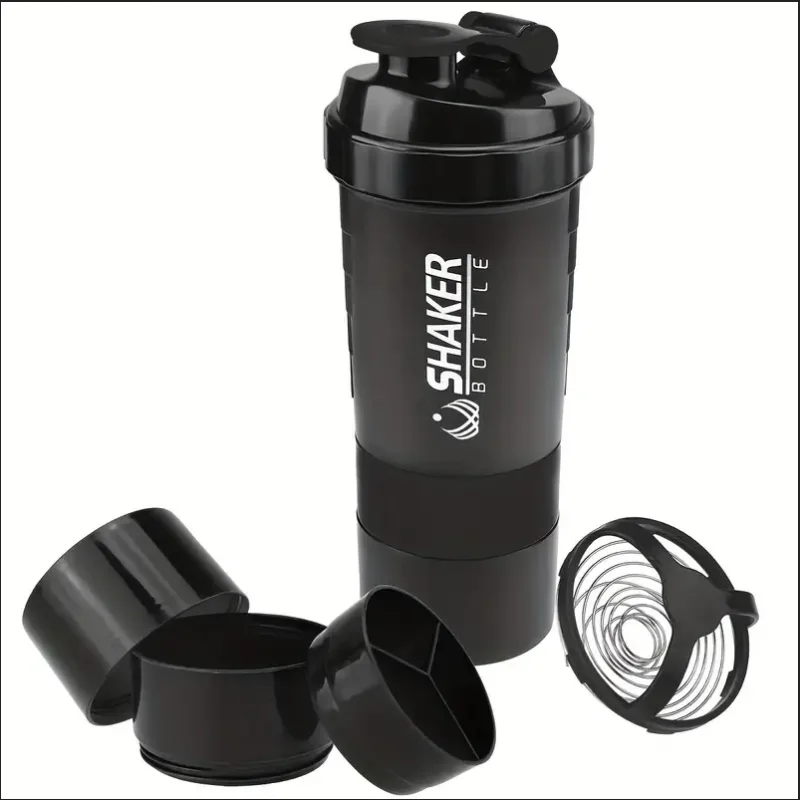 Shaker con Compartimientos I Mezclador 2 en 1 para Proteina y Agua I Ideal para Gym y Fitness