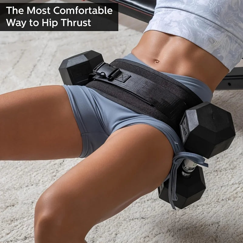 Cinturon de Hip Thrust Ajustable I Potencia Gluteos y Piernas en casa o Gym I Resistencia Profesional 5 en 1