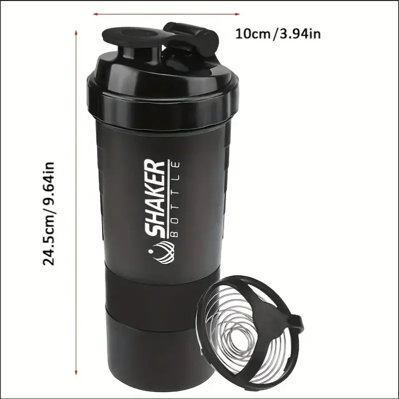 Shaker con Compartimientos I Mezclador 2 en 1 para Proteina y Agua I Ideal para Gym y Fitness