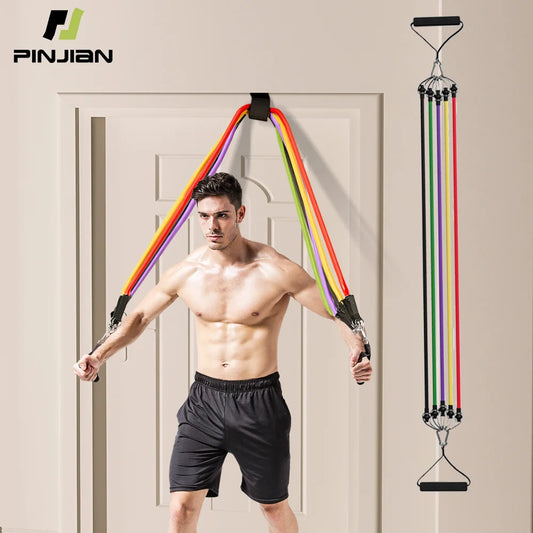 Set de Bandas de Resistencia 5 en 1 l Entrena Todo el Cuerpo en Casa o Gym