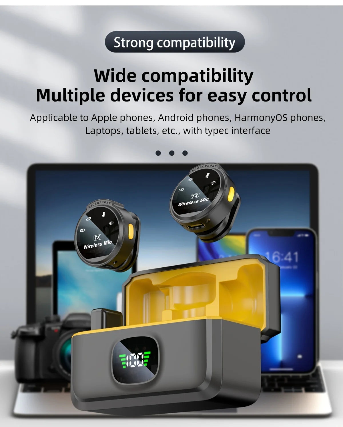 Wireless Lavalier Mic I Plug & Play Clip-On Miccrophone for TikTok, Vlogging, Live Streaming & Interviews - Noise Reducction & HD Sound